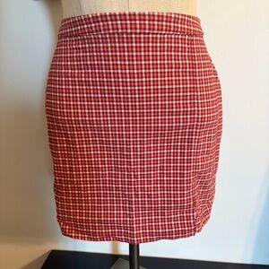 Hollister Red and White Gingham Mini Skirt